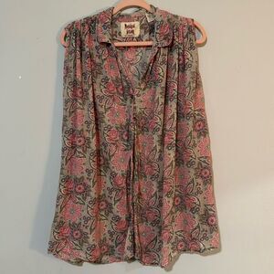 Natural Wear 100% Cotton Sleeveless Button Down M